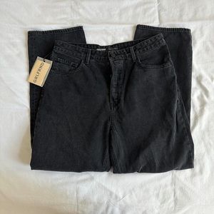 GRLFRND MID RISE LOOSE BOYFRIEND BLACK DENIM JEANS